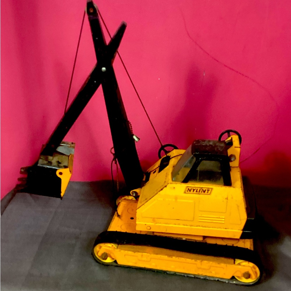 Vintage 1960s Nylint Big Dig Power Digger Excavator Yellow Complete